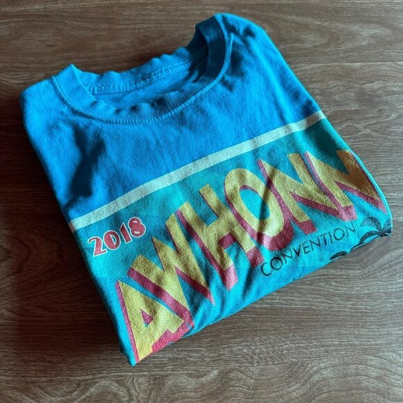 Hanes 2018 Awhonn Convention Tampa Florida Teal T-shirt Size L - Picture 14 of 14
